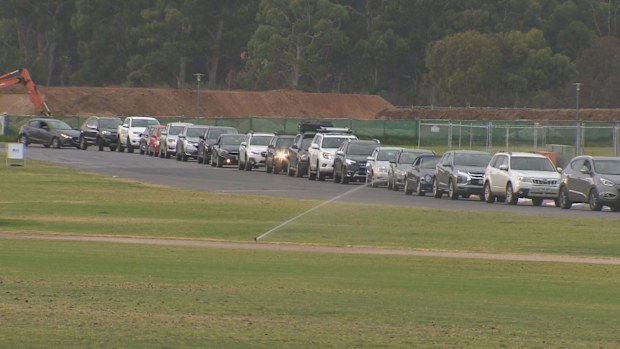 Testing sites around the nation are packed, with the wait in Adelaide as long as eight hours.