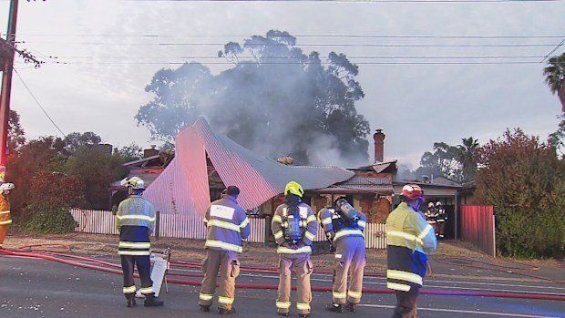 The 164-year-old Willunga property burst into flames after a dramatic explosion shocked neighbours awake just after 5am.  