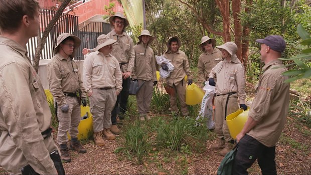 Tucked away in the garden next to the playground is an army of khaki-clad environmentalists.