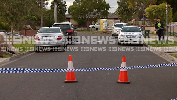 The man's body was found in the middle of a Sunshine West road. Picture: 9NEWS