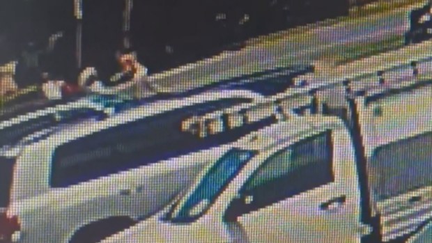 CCTV of an alleged sword attack in Queensland.