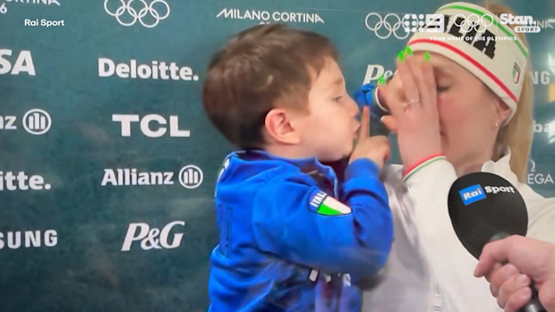 Francesca Lollobrigida and son