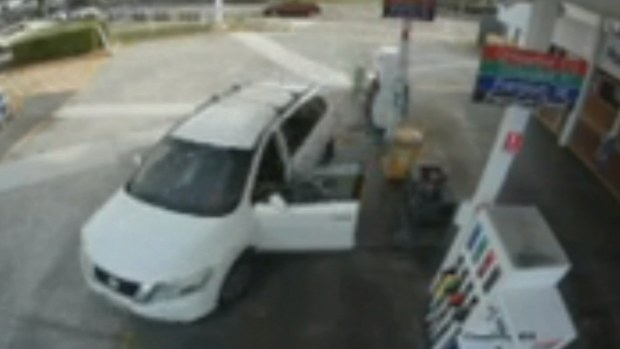 A Queensland mother and father who were allegedly carjacked with their two young children in the backseat have shared their frightening ordeal as police hunt for the man responsible.