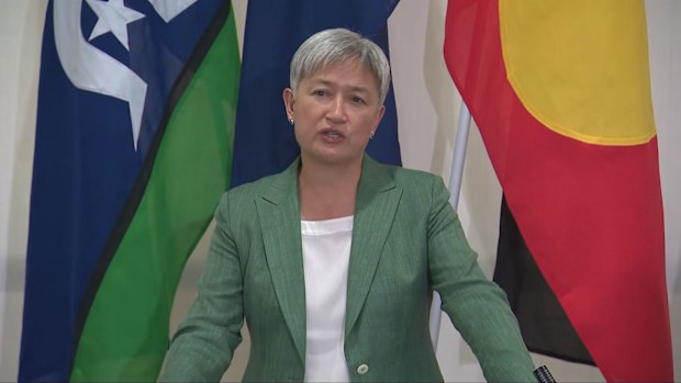 Australia's foreign minister Penny Wong speaks in Brunei.
