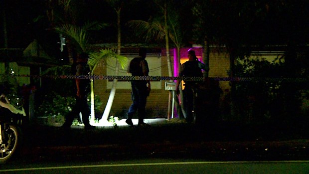 The man, aged 49, was found outside the front of a house with a number of stab wounds to his chest.
