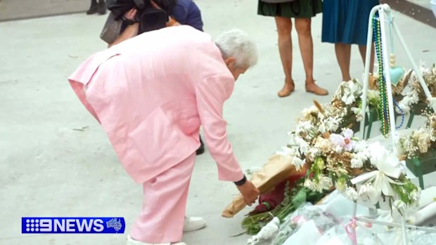Olympians Dawn Fraser, Nova Peris and Jewish sprinter Steve Solomon left flowers at Bondi.
