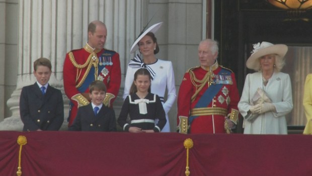 The royals on the balcony at Buckingham Palace during Trooping the Colour celebrations 2024.