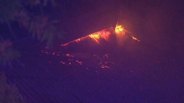 A man has been rescued from his backyard after his Adelaide home was engulfed by a fierce house fire that also threatened neighbouring properties.The blaze, which originated in a front bedroom of the Valley View home, quickly spread throughout the house, causing significant damage estimated to be in the hundreds of thousands of dollars.