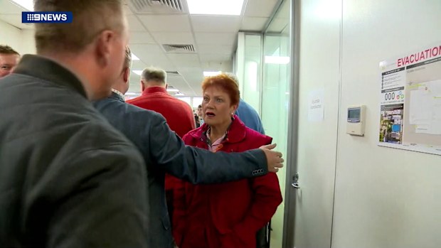 Pauline Hanson was seen questioning their removal. 