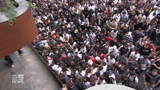 The huge crowd of fans - mostly teenagers and young people - sardined among one another