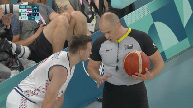 Aleksa Avramovic gets a talking to.