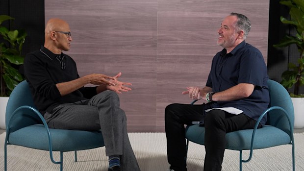 Microsoft CEO Satya Nadella speaks to Today technology expert Trevor Long.