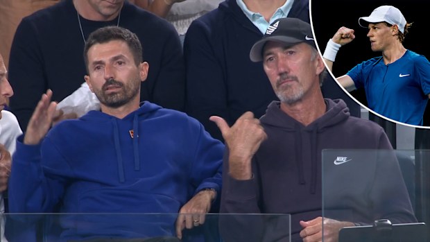 Jannik Sinner received some welcome advice from his player's box against Stefanos Tsitsipas.