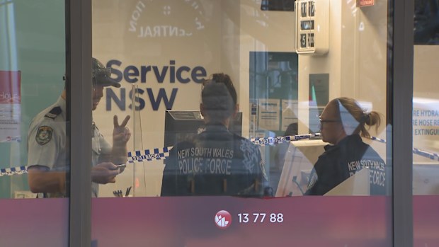 A Service NSW staff member is in hospital after he was stabbed in Sydney's CBD this morning.