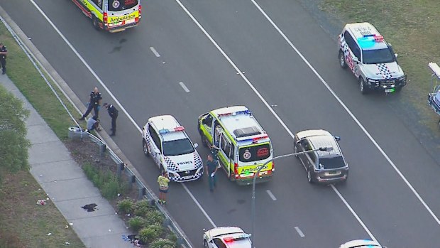 The alleged triple stabbing happened on Mount Juillerat Drive and School Road in Redbank Plains.