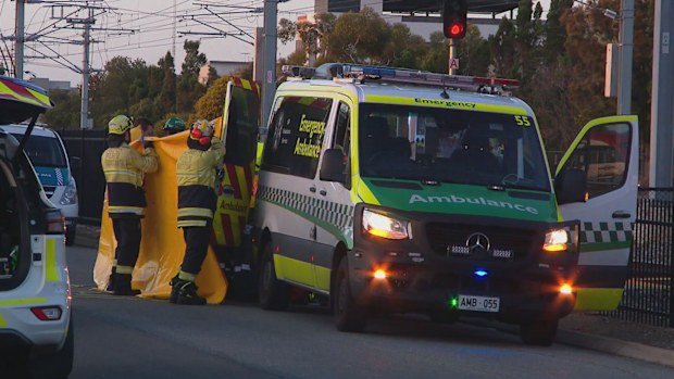 A man has died after being hit by a train in South Australia's north-west. At around 8.30am, emergency services were called to the crossing near Pym Street after reports that a man had been hit as he was crossing the tracks.