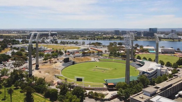 Construction work at the WACA ground.