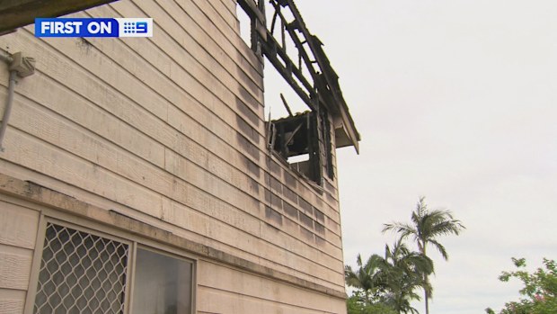 South-east Queensland has been battered by wild winds, lightning and golf-ball-sized hail, destroying a single mother's home in Brisbane's south.