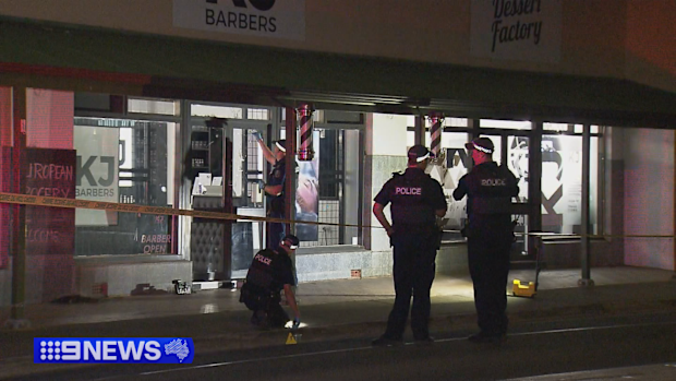 A North Plympton business was sprayed with bullets last night.