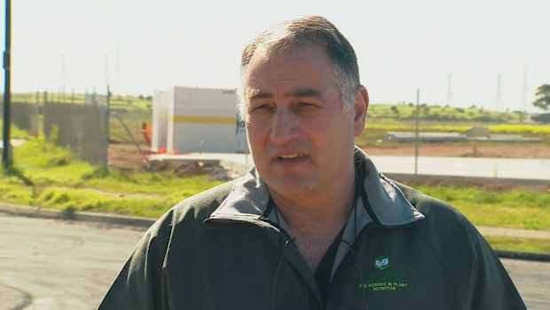 Business owner Bill Ambaras came to work in the morning to find his front gate smashed in and parts of rubber and shredded tyres littering the road.