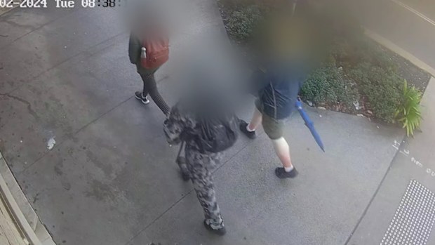 A 14-year-old boy was seen casually walking away moments after he allegedly stabbed a student at the University of Sydney. 