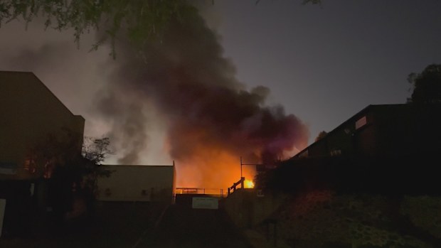 A large Turkish Bakery has caught fire in Perth's east, prompting hazmat warnings as potentially hazardous smoke billowed above the city. 