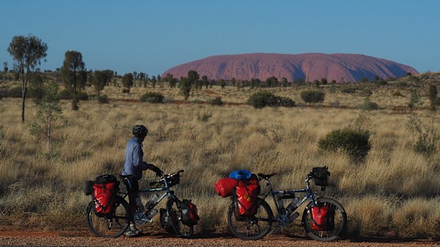Elke Ott on a bike trip through Australia in 2023.