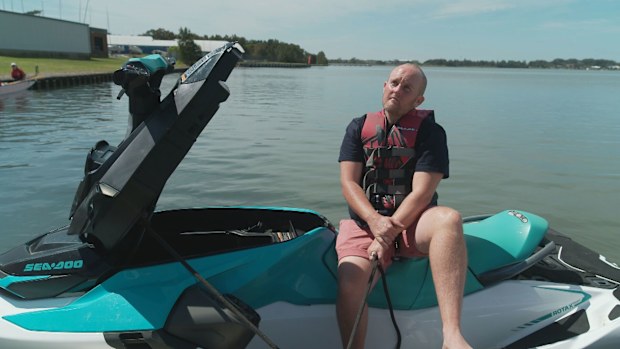 Malcolm jumped on a jet ski to show the noise it would create while traveling at 8km/h near the shore.