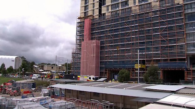 The incident occurred at a construction site on Epping Road in Macquarie Park.