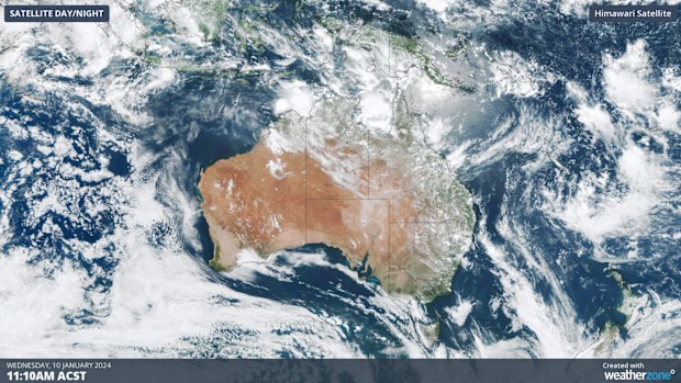 Cloud and thunderstorms impacting northern Australia.