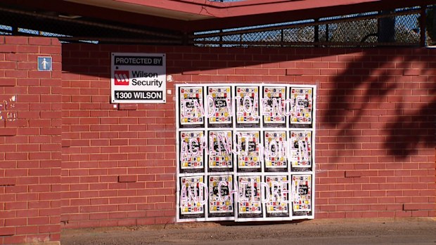 Today, a sign was stuck to the toilet block where the attack took place which reads “end violence against women and children."