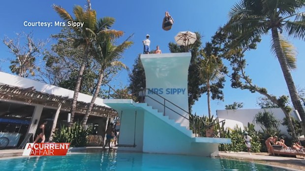Aliyah fell six metres from the watering hole's popular diving platform onto a concrete ledge.