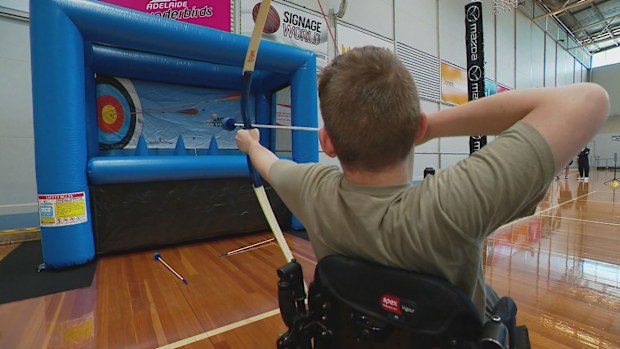 Among the aspiring athletes was Levi Marlow, who travelled nearly four hours with his family to participate in archery. 