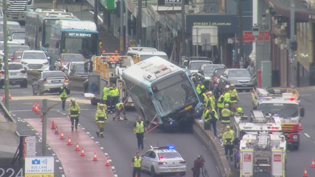 Drummoyne bus crash aerials