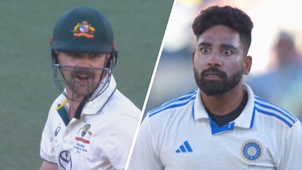 Mo Siraj has come under fire for delivering a firey send off to Travis Head in Adelaide.