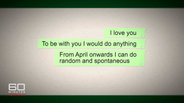 Emile's text messages to his mistress.