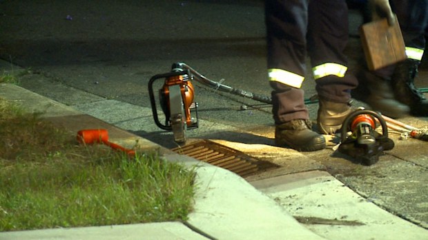 Emergency services rescued the man after he became stuck.