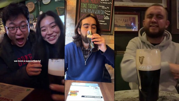 People drinking Guinness