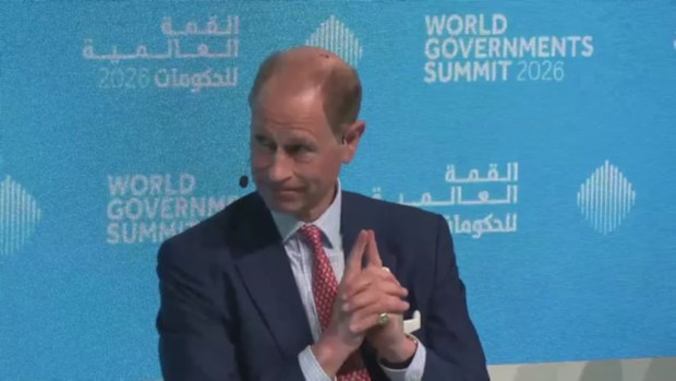 Prince Edward, the Duke of Edinburgh, at the World Governments Summit in Dubai on Tuesday February 3, 2026.