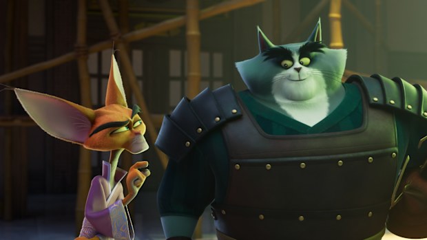 Ricky Gervais as Ika Chu and George Takei as Ohga in Paws of Fury: The Legend of Hank.