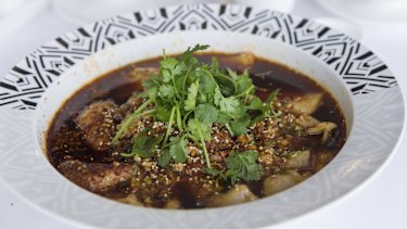 Chef's special fish fillet in chilli oil.