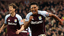 Ollie Watkins of Aston Villa celebrates scoring his team's third goal during the Premier League match between Aston Villa and Liverpool at Villa Park on May 15, 2026 in Birmingham, England. (Photo by Neville Williams/Aston Villa FC via Getty Images)