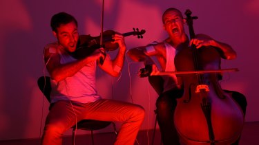 Musicians Dan Russell and James Beck from The Australian Art Quartet.