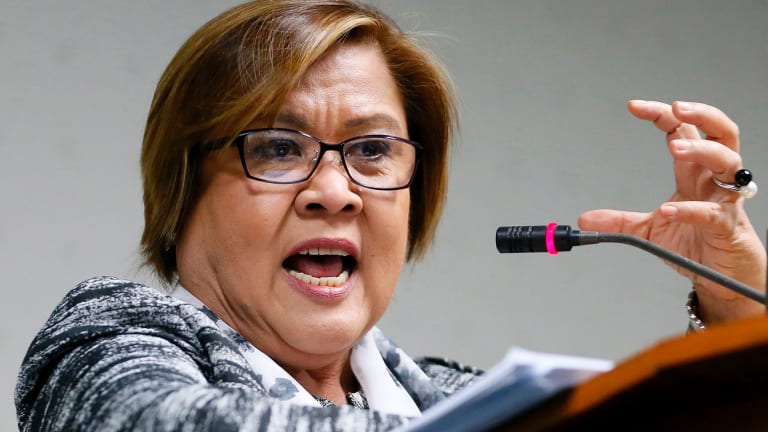 Philippine Senator Leila de Lima, critic of President Rodrigo Duterte ...