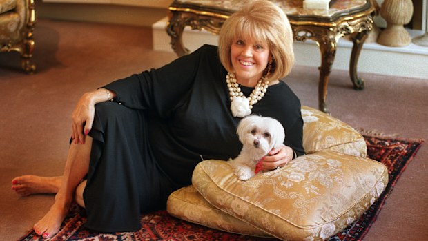 Lillian Frank and Wackie  in her Malvern loungeroom.