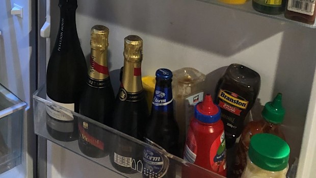 Sarah's fridge feeds her family of two plus their cat, Prince Harry.