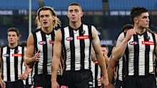 MELBOURNE, AUSTRALIA - APRIL 30: The Magpies walk off after the match ended in a draw during the round eight AFL match between Collingwood Magpies and Hawthorn Hawks at Melbourne Cricket Ground, on April 30, 2026, in Melbourne, Australia. (Photo by Robert Cianflone/Getty Images)