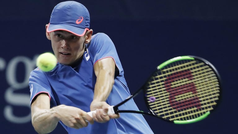 Aussie Alex de Minaur  swatted aside Japan's Taro Daniel.