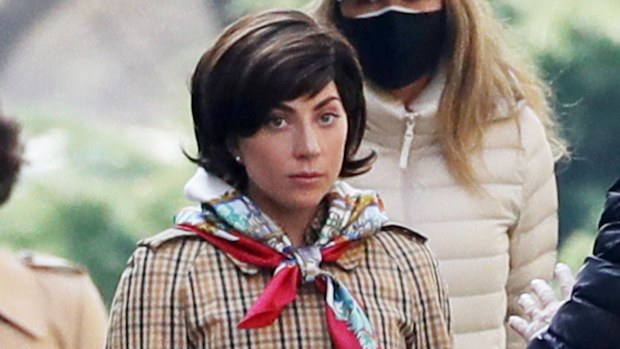 MILAN, ITALY - MARCH 10: Lady Gaga is seen filming 'House of Gucci' on March 10, 2021 in Milan, Italy. (Photo by Vittorio Zunino Celotto/Getty Images)