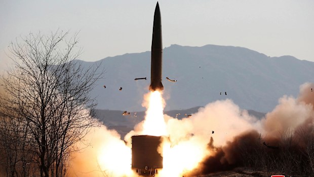 This photo provided on Saturday, Jan. 15, 2022, by the North Korean government shows a missile test in North Pyongan Province, North Korea.